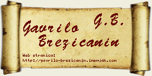 Gavrilo Brezičanin vizit kartica